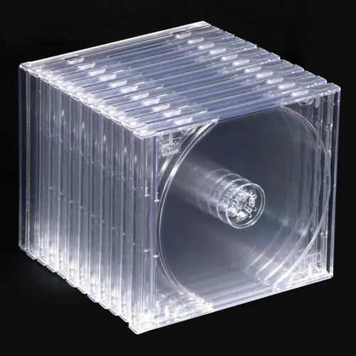 Vista 5 de 12 piezas de plástico CD Joya caso 0.409 in CD DVD cubierta transparente solo disco DVD caja transparente joya caso para protección reemplazo