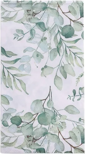 Vista 6 de Efavormart - Paquete de 20 servilletas de papel con estampado de hojas de eucalipto verde con una textura suave de 2 capas absorbente para bodas