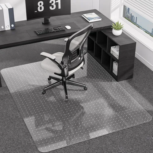 Vista 9 de Tapete para silla de oficina para alfombra de pelo bajo con labio, 36 x 48 pulgadas, protector de piso de plástico transparente resistente