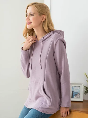 Vista 16 de Bearsland - Sudadera de lactancia y maternidad para mujer, con bolsillos y capucha