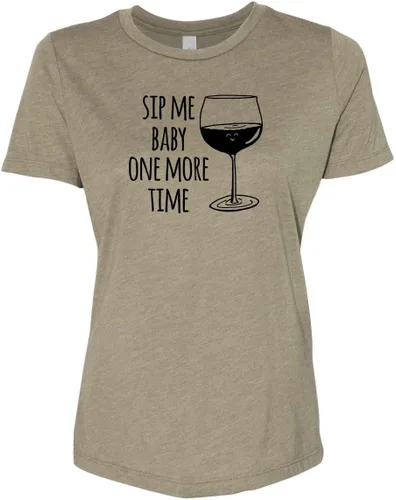 Vista 18 de Cute Women's Screen Printed Crew Neck Tee, Shirts With Sayings, Dusty Blue or Olive