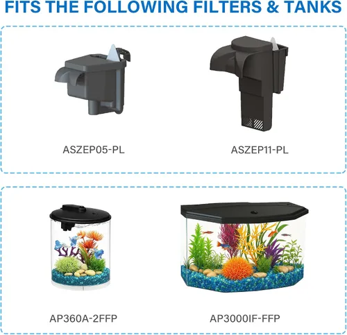 Vista 5 de Paquete de 12 cartuchos de filtro XS para acuario, cartucho de repuesto para peceras Koller Products