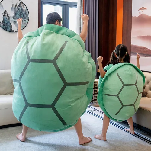 Vista 5 de Almohadas de concha de tortuga portátil, disfraz de animal de peluche, divertido disfraz, almohada de tortuga gigante, regalo creativo para niños