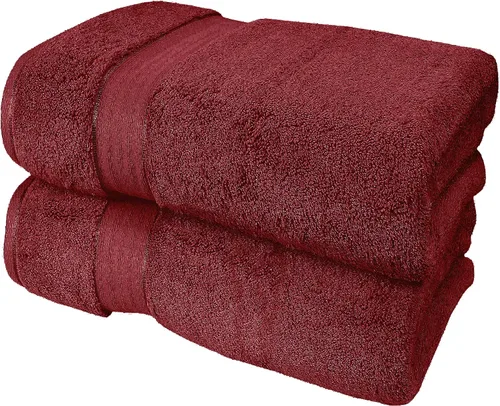 Vista 120 de GLAMBURG Juego de 2 Sábanas de Baño Extra Grandes de Algodón Premium de 700 GSM - 100% Algodón Peinado - 2 Sábanas de Baño 35x70 pulgadas - Calidad