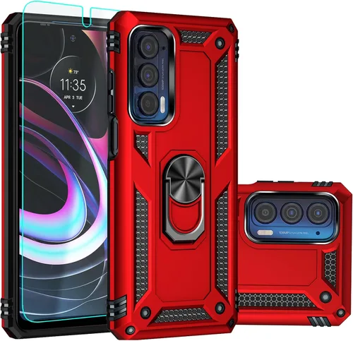 Vista 7 de Funda para Moto Edge 2021, con protector de pantalla, [grado militar] 16 pies, cubierta probada contra caídas con soporte magnético para Moto Edge
