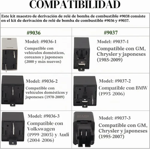 Vista 4 de Probador de relé 9038, herramienta de escaneo de diagnóstico 9038, kit de interruptor maestro de derivación de la bomba de combustible, repuesto