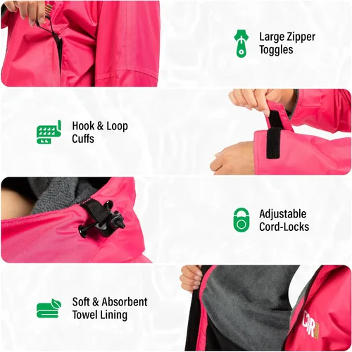 Vista 4 de COR Surf Swim Parka for Youth and Adults Heavy-Duty Weatherproof Swimming Jacket with Size Options for Men, Women and Kids