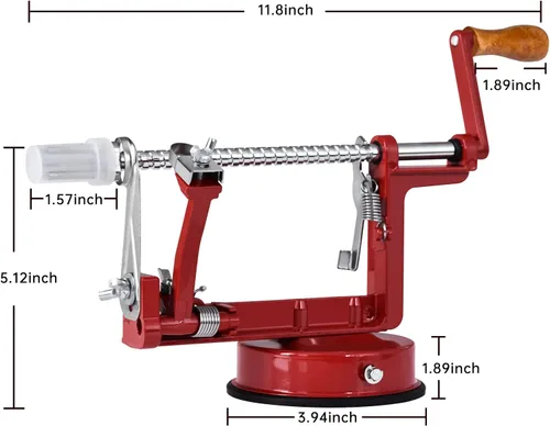 Vista 2 de Pelador de manzanas, pelador de acero inoxidable para cortar manzanas, duradero y resistente, aleación de magnesio fundido a presión, descorazonador