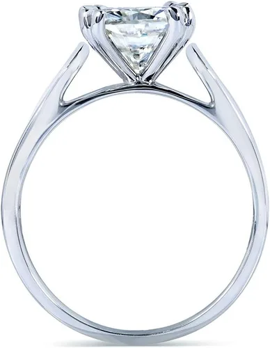 Vista 3 de Kobelli Anillo de compromiso con solitario moissanita de talla cojín 2 CTW oro blanco de 14 k