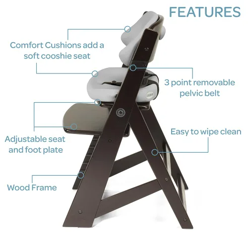Vista 2 de Keekaroo Silla Infantil con Cojines Confort en Espresso y Aqua, 0055224KR-0001