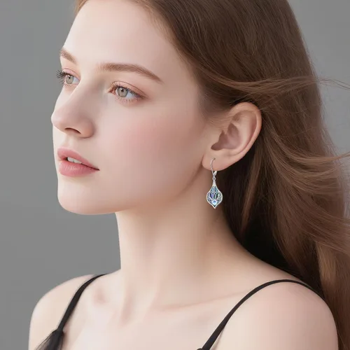 Vista 39 de Aretes colgantes de filigrana de plata de ley 925, margarita, loto, flor de rosa, piedra lunar, lágrima para mujer, nudo celta infinito, margarita