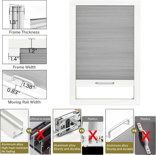 Vista 4 de Persianas de tragaluz con bloqueo de luz para techo, persianas celulares sin cables, aislamiento térmico, persianas de panal para techo, ventanas