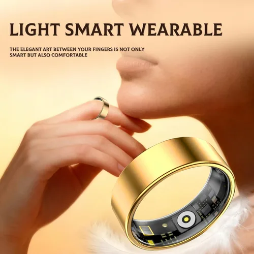 Vista 2 de Anillo inteligente para mujeres y hombres, rastreador de fitness y salud con monitor de frecuencia cardíaca, oxígeno en sangre, rastreador de sueño