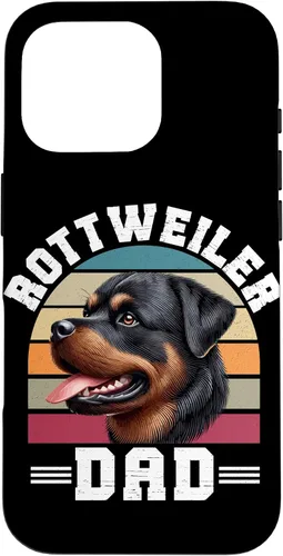 Vista 20 de Rottweiler Dad Rottie Father Dog Parent Father's Day Retro Case for iPhone 16