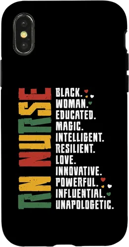 Vista 4 de iPhone 15 RN Enfermera Black History Enfermera Afro African Registered Enfermera Caso