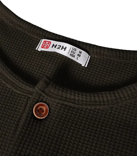 Vista 6 de H2H Mens Casual Slim Fit Basic Henley Tee Shirts Short Sleeve