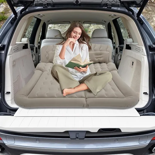 Vista 9 de Colchón inflable para cama de coche, camión, SUV, asiento trasero, camas para dormir con bomba de aire