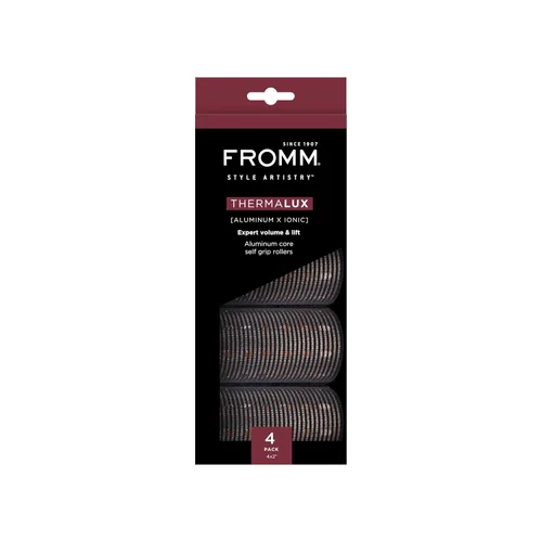 Vista 6 de Fromm Thermalux - Rodillos de pelo de aluminio, rodillos profesionales de autoagarre con núcleo de aluminio y tecnología iónica para volumen, ondas