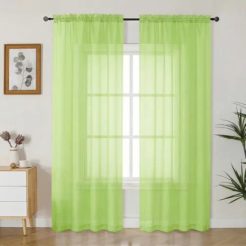 Vista 57 de Gwine Cortinas transparentes negras de 108 pulgadas de largo Negro