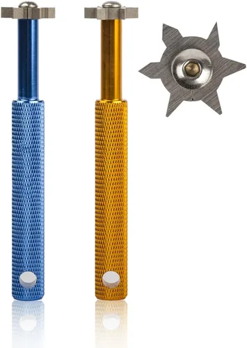 Vista 11 de HIFROM Afilador de ranuras con 6 cabezales – Afilador de ranuras para palos de golf, herramienta de reranurado y limpiador para todos los hierros