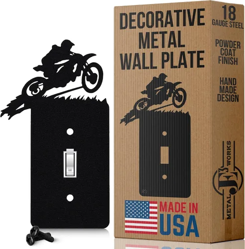 Vista 11 de Placa de pared para interruptor de luz cuádruple para motocross todoterreno, para 2 conductores, (palanca cuádruple (v2), color negro