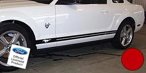 Vista 6 de Adhesivos de rayas laterales para puerta de panel basculante para Ford Mustang Negro (brillo) - RAA - CB