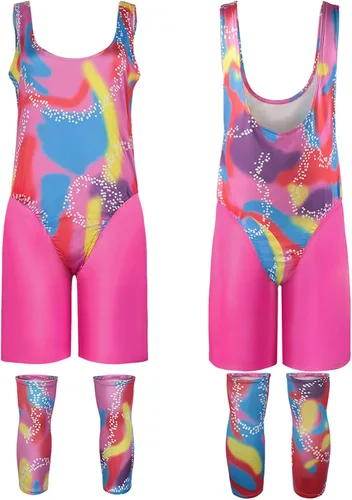 Vista 2 de Yaxoiamz Disfraz de Barbiee Ken Cosplay Bar-bie Traje Deportivo Margot Robbie Barbi Ropa Deportiva Película de Acción en Vivo para Halloween