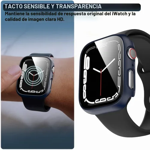Vista 3 de 6 Pack de fundas rígidas de PC con protector de pantalla de vidrio templado para Apple Watch 40mm SE 3/SE (2ª Gen) Series 6/SE/5/4, Rontion - Funda