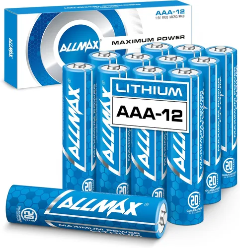 Vista 10 de Baterías de litio AA de Allmax Máxima Potencia (12 unidades) – De mayor duración, a prueba de derrames, vida útil de 20 años, rendimiento máximo