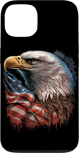 Vista 7 de Funda patriótica para iPhone 16 con diseño de ojos de águila calva americana