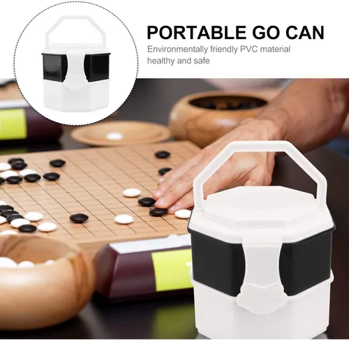 Vista 8 de TOYANDONA Go Game Bowl con cerradura y asa, soporte para piezas de ajedrez, piedras de juego, contenedor de almacenamiento de ajedrez