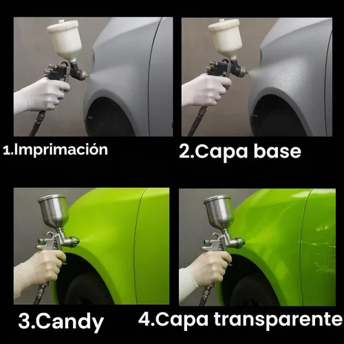 Vista 2 de LiME LiNE 4 onzas de concentrado de caramelo transparente, pintura automotriz a base de solvente (Azul caramelo 4 onzas)