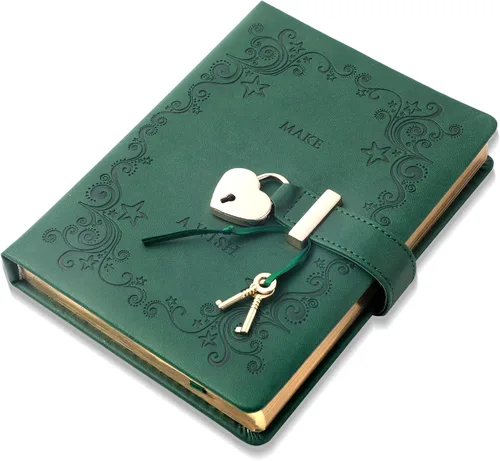 Vista 12 de Diario infantil de cuero sintético con candado y llave, agenda de viaje, agenda, cuaderno secreto de notas para mujer, 5.3 x 8.4 pulgadas, girasol