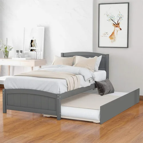 Vista 10 de Harper & Bright Designs Cama individual con cajones, marco de cama de madera con cabecero y estribo, plataforma de madera para niños, niñas, niños