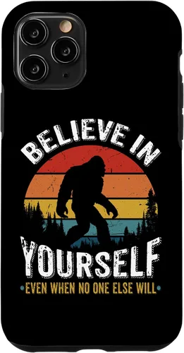 Vista 29 de Funda inspiradora para iPhone 16 Believe in Yourself Retro Bigfoot Sasquatch
