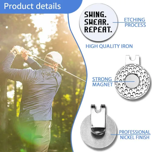 Vista 3 de Men Golf Ball Marker with Magnetic Hat Clip, Funny Golf Accessories Gifts for Men, Novelty Birthday Gifts for Male Golfer Fan