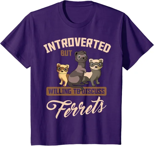 Vista 68 de Camiseta para amantes de los animales de los hurones, Negro, S