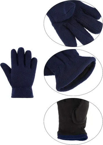 Vista 3 de SATINIOR 3 pares de guantes de invierno de forro polar para niños, guantes de dedos completos cálidos para niños y niñas, suministros de actividades