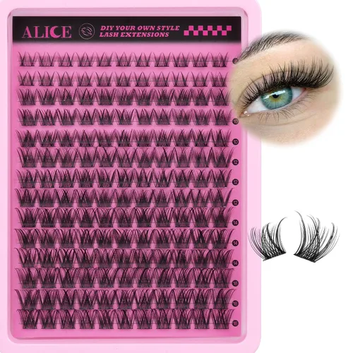 Vista 7 de Extensiones de pestañas en racimo naturales ALICE, pestañas en racimo DIY, pestañas en racimo individuales suaves, 154