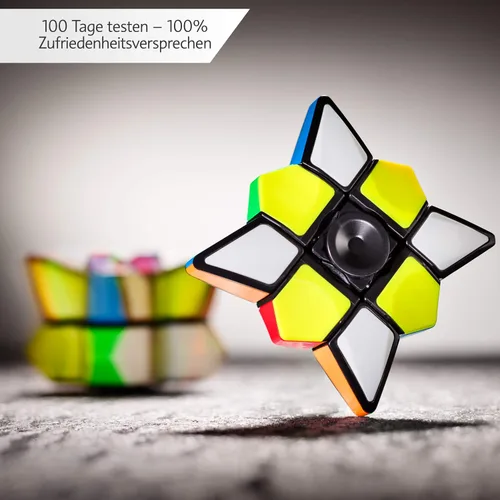 Vista 4 de CUBIDI® Juguete 2 en 1 Cubo Fidget Giratorio con Estrella, Cubo Mágico de Velocidad 1x3x3 para Adultos, Adolescentes y Niños, Portátil, Ligero