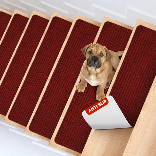 Vista 10 de MBIGM Alfombra antideslizante para peldaños de 30 x 30 pulgadas, alfombra de seguridad antideslizante y resistente al deslizamiento, color negro