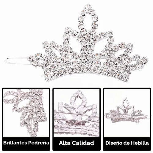 Vista 3 de PET SHOW 1 unidad/paquete de pinzas para el pelo de tiara para perro, lazos para perros pequeños, disfraz de diamantes de imitación de cristal