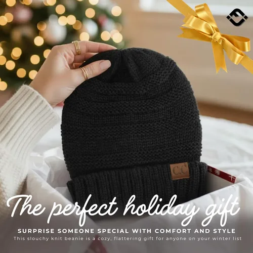 Vista 85 de Funky Junque Gorro de moda de punto trenzado de talla extragrande, grueso, abrigado, suave y holgado