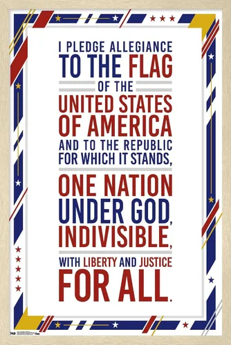 Vista 10 de Trends International The United States Of America - Pledge Of Allegiance Wall Poster, 14.725" x 22.375", Barnwood Framed Version