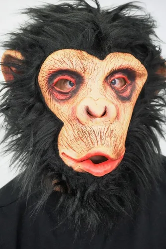 Vista 6 de Máscara de mono de Halloween de mono gorila realista con cabello adulto