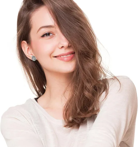 Vista 7 de 15 pares de pendientes de imitación Druzy con purpurina bohemia para mujer