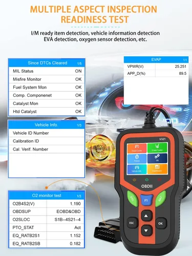 Vista 4 de Escáner OBD2 - Herramienta de diagnóstico para lector de códigos de automóvil para comprobar la luz del motor, lector de códigos de fallas