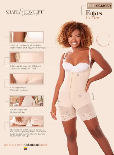Vista 6 de SHAPE CONCEPT 057 059 Fajas Colombianas Reductoras y Moldeadoras Ropa de compresión poscirugía abdominal