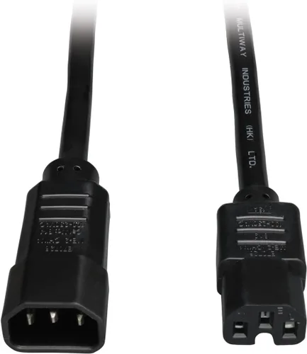 Vista 11 de Tripp Lite Cable de extensión de alimentación resistente de 6 pies, C14 a C15, 15A, 14 AWG, rojo (P018-006-ARD)