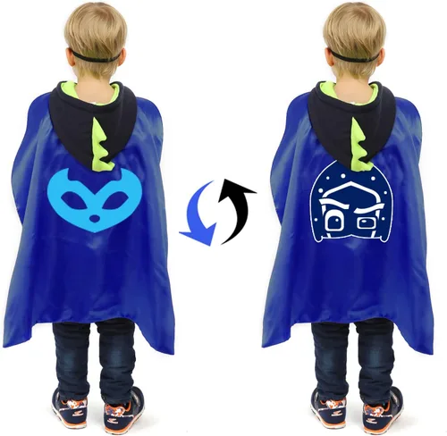 Vista 3 de Superhero Capes with Mask and Wristbands Superhero Dress up Costumes Christmas Halloween Birthday Party for Kids Gifts